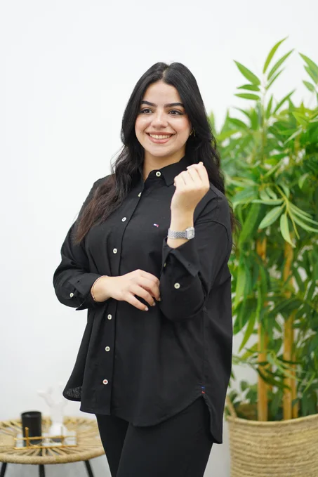 Chemise noire en lin - Tommy