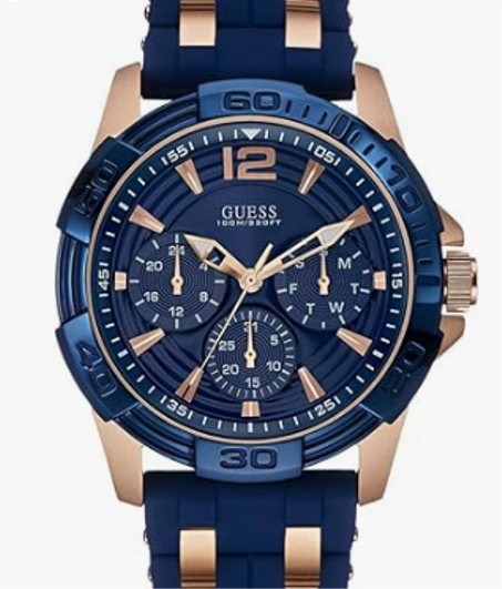 جيس ساعة ايكونيك بلو من الستانلس ستيل المقاوم للبقع من السيليكون