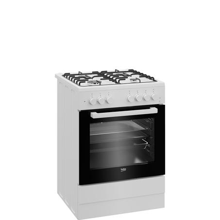 Cuisinière à gaz BEKO Semi-inox 4 feux 60x60cm