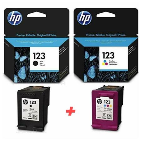 Pack Cartouche HP 123 Noir + 123 tri-couleur