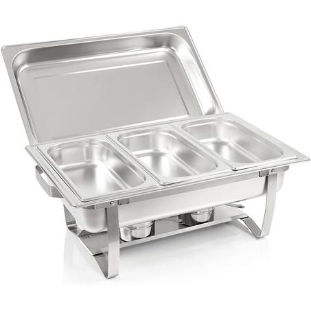 Poêle à Buffet carrée pliable en acier inoxydable de 11L