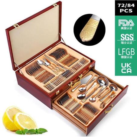 Ensemble mallette couverts cuillère fourchette couteau - 84 pcs