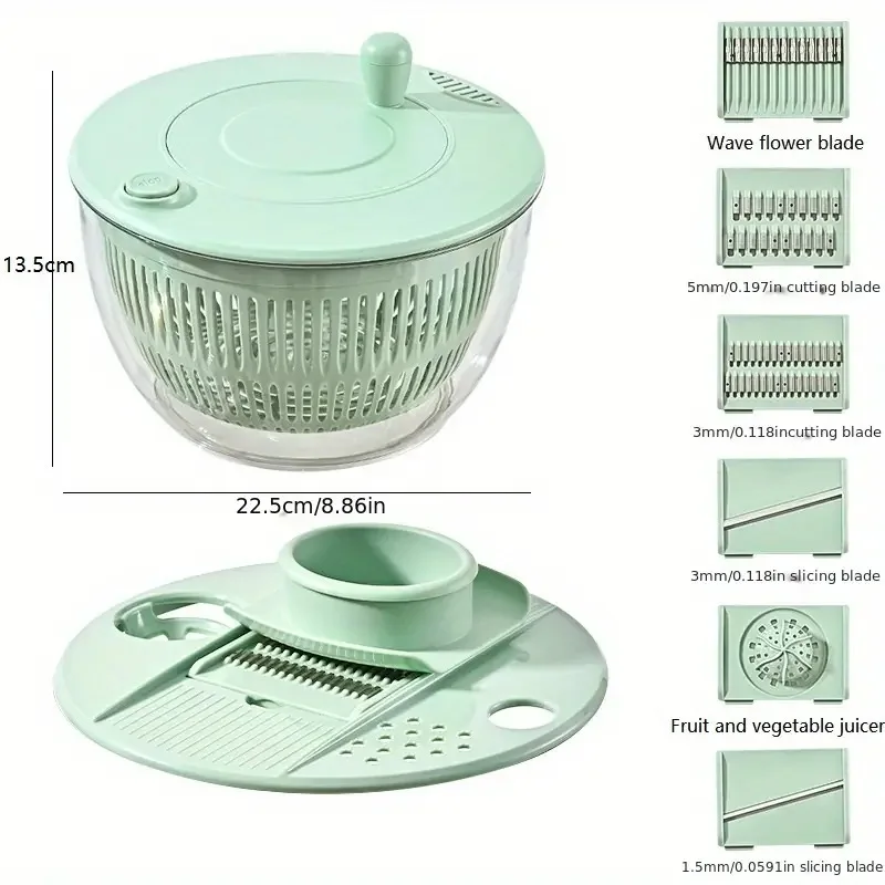 مجفف الخضر والسلطة اليدوي (Salad Spinner) ⭐