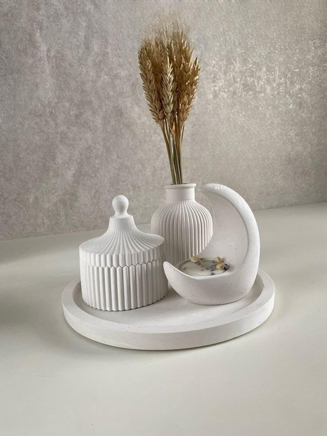 مجموعة ديكور خرسانية أنيقة وعصرية – 100% مصنوعة يدوياً