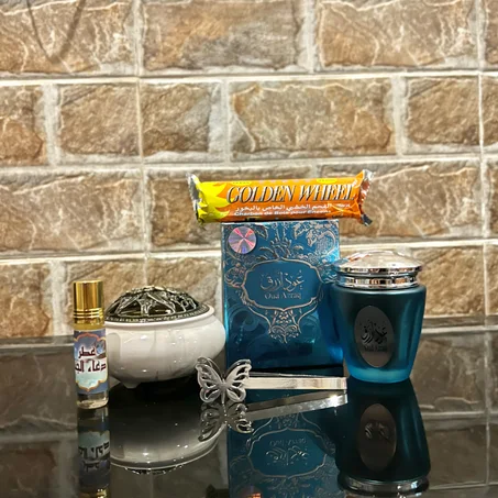 باقة بخور عود الأزرق المتكاملة  ✨ خلي دارك تعمر بعبير الأصالة والرائحة الطيبة 🌹