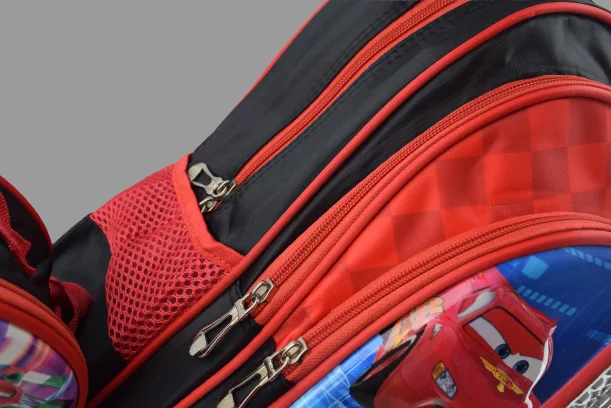 858 - Cartable scolaire à roulette 3 pièces CARS