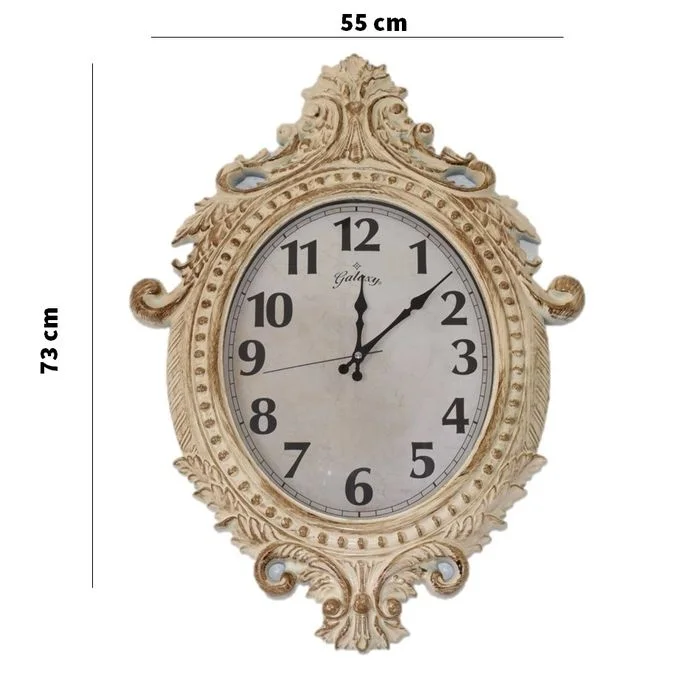 264 - horloge murale grande taille pour décoration salon, style classique - Beige