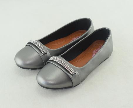 741-Mocassin fille élégant et léger - argent