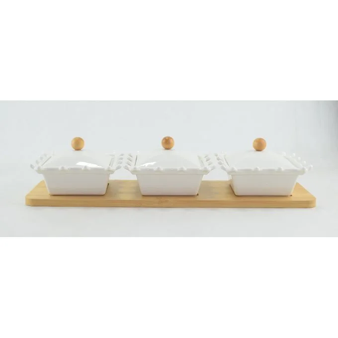 211 - 3 pots à épices, Boîte d'assaisonnement pour condiments en porcelaine - BC13-3