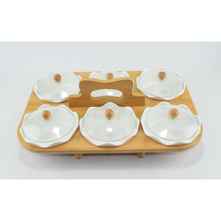 319 - 6 pots à épices, Boîte d'assaisonnement pour condiments en porcelaine - BC16-6