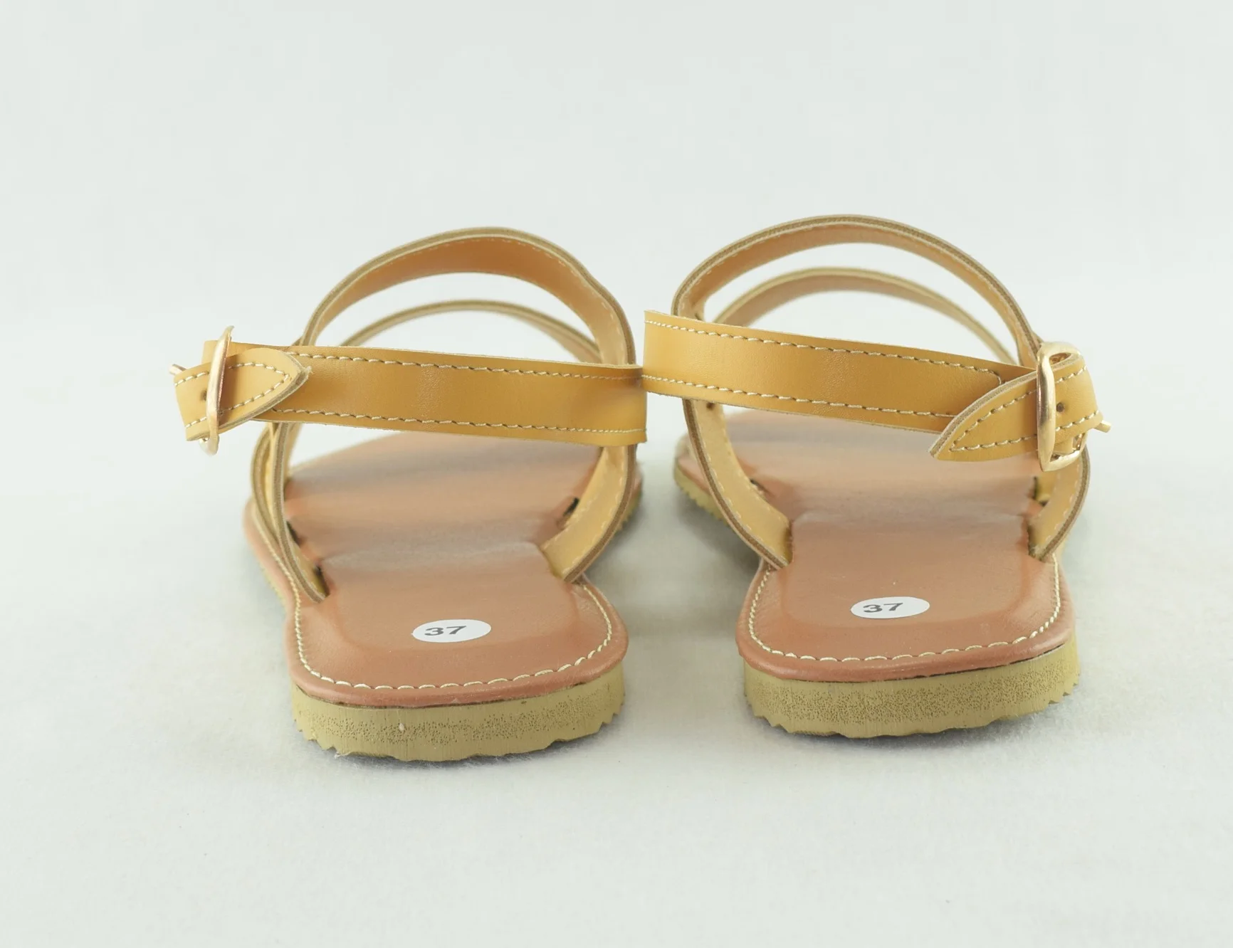 821-Sandales plates et légères pour femme tendance 2024- Jaune moutarde