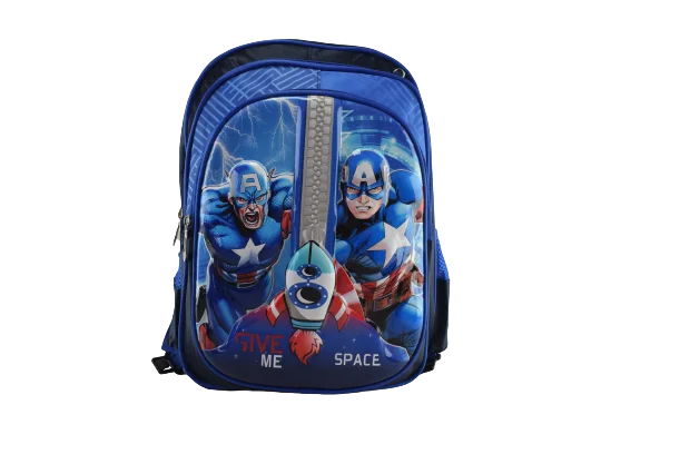 859 - Cartable scolaire à roulette 3 pièces CAPTAIN AMERICA
