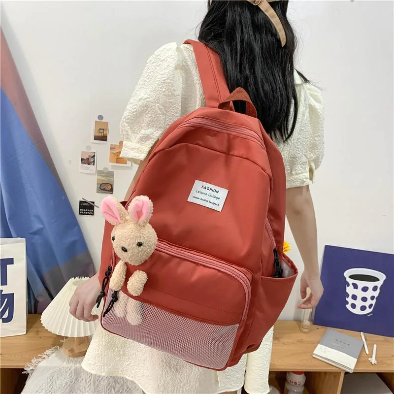 689R - Sac à dos pour femmes, sacs à dos simples pour filles, sacs pour femmes - Rouge