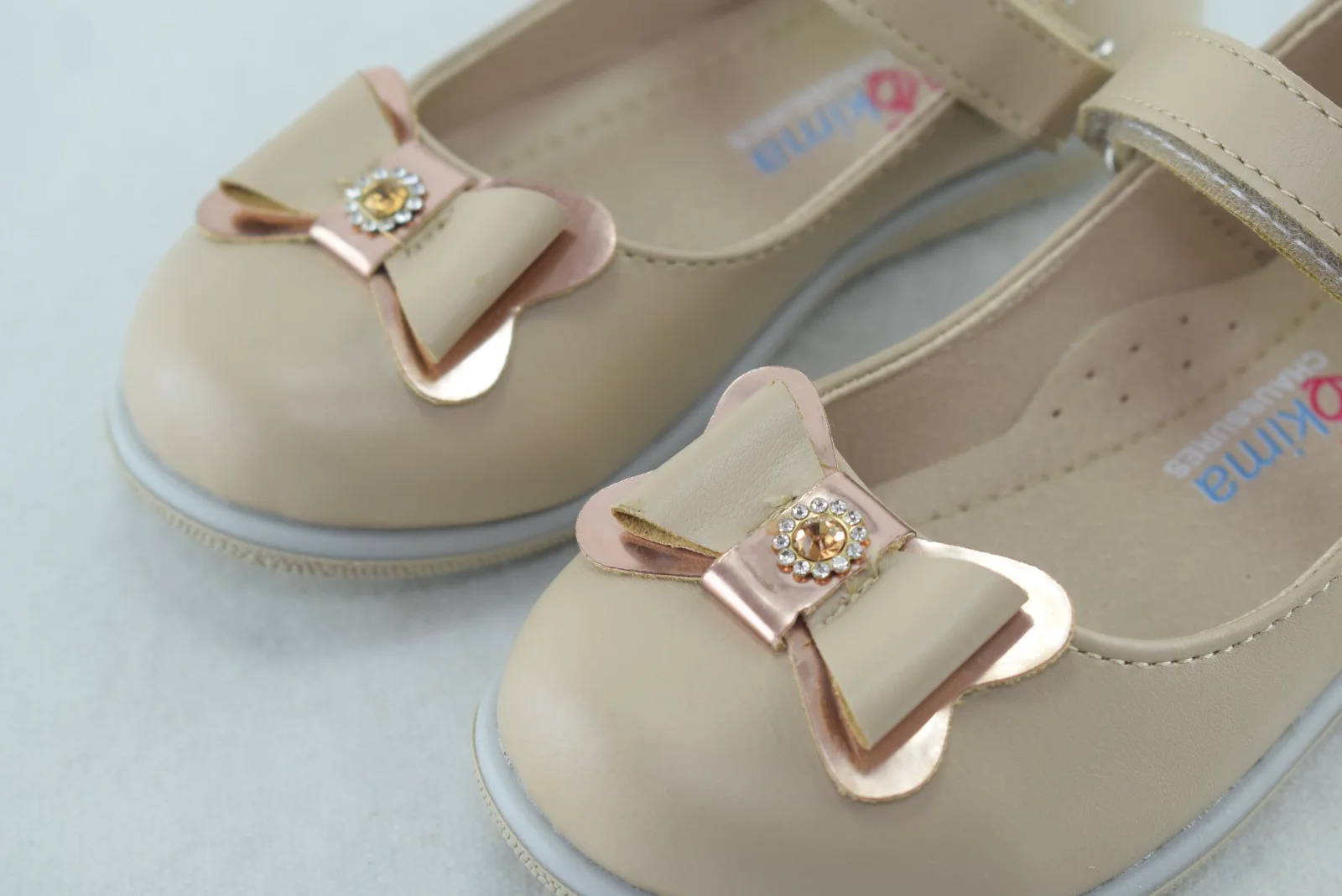 782-mocassin fille 2023-2024 noeud beige mat 27-30
