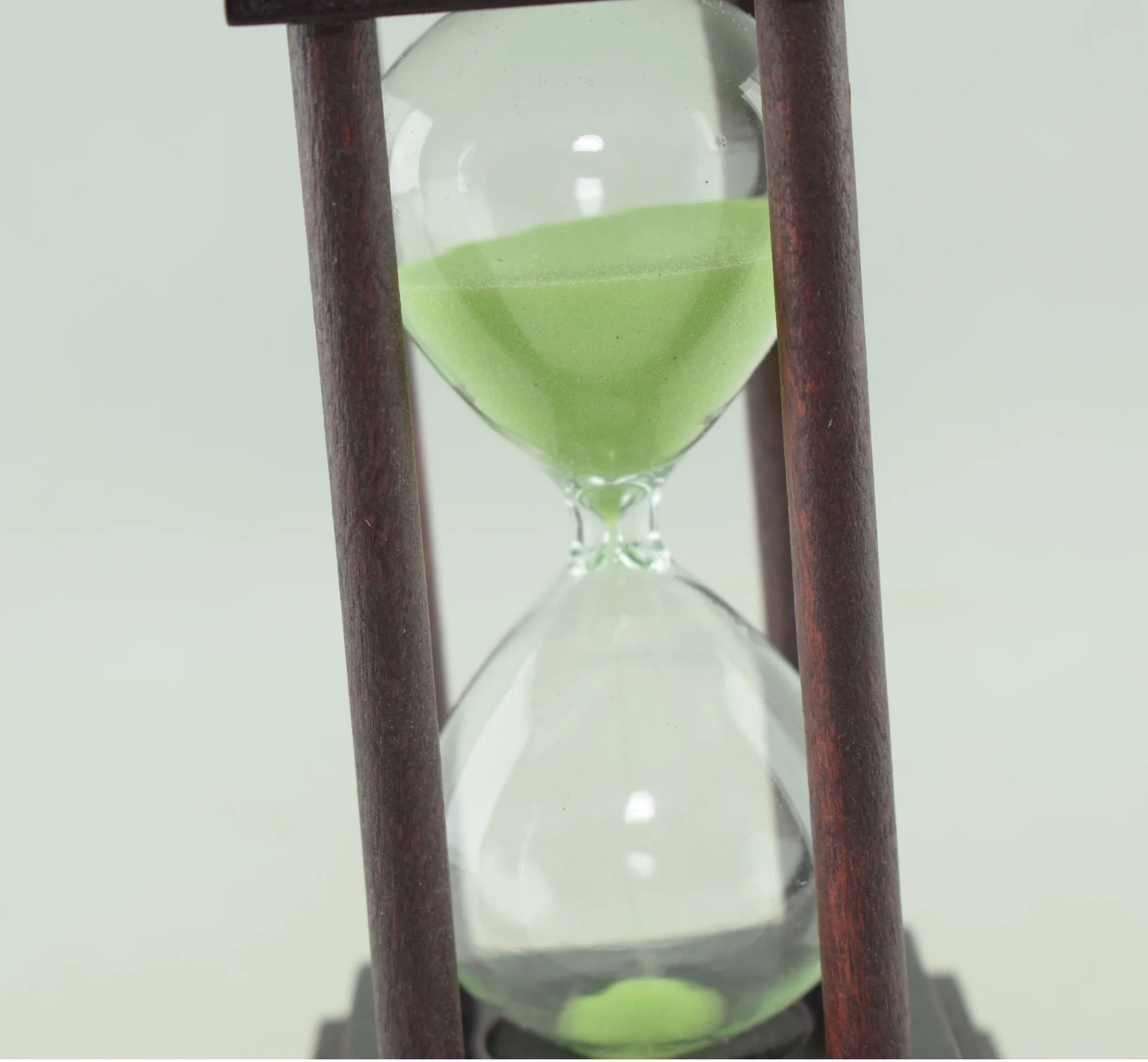 763 - Sablier en verre 5 minutes carré -Vert, poly valent - Vert