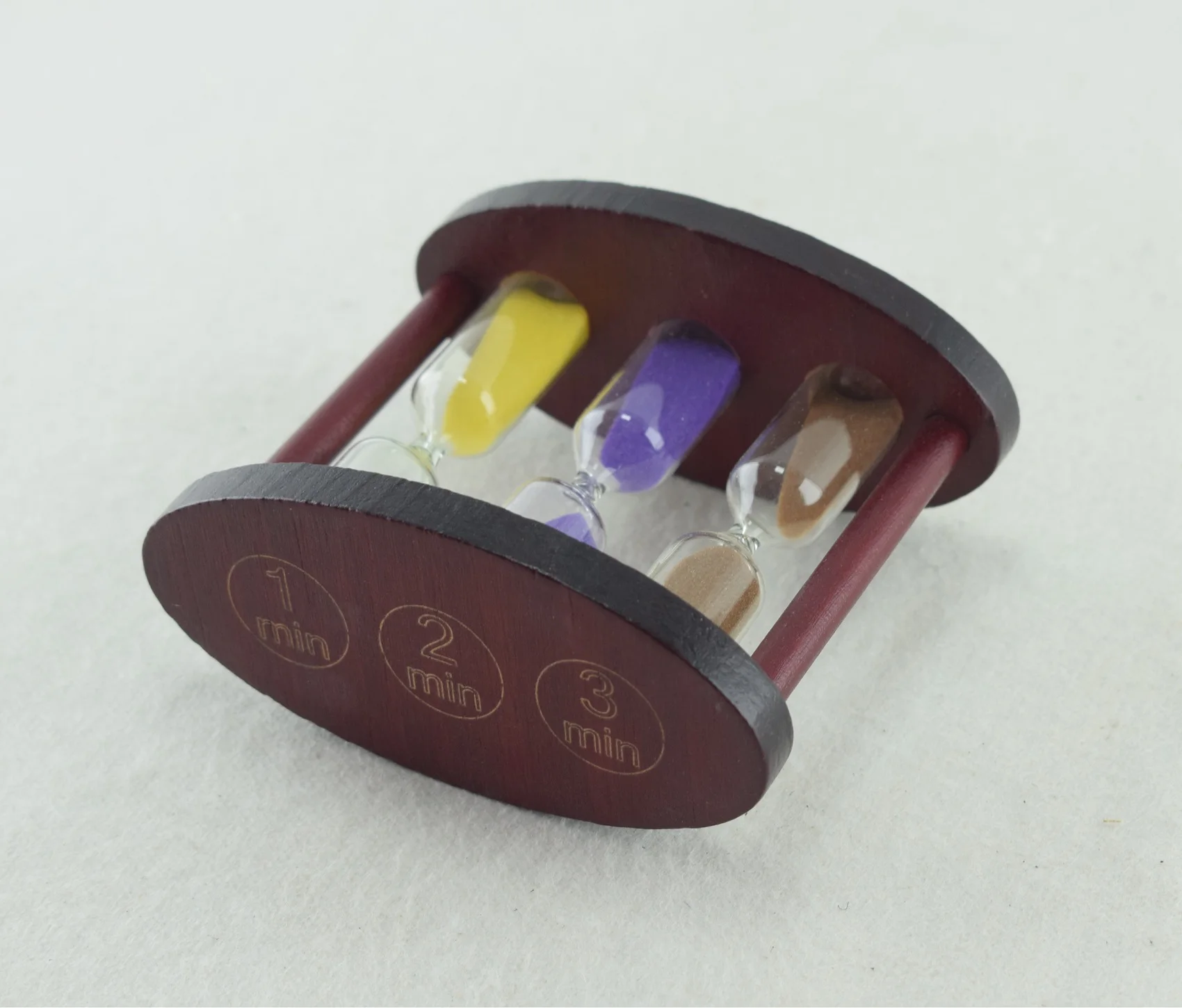 730 - sablier Marron 1/2/3 min-  Créatif pour décoration - Marron