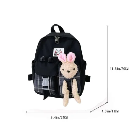 484N - Sac à dos pour enfant, cartable de maternelle, mignon ours - Noir