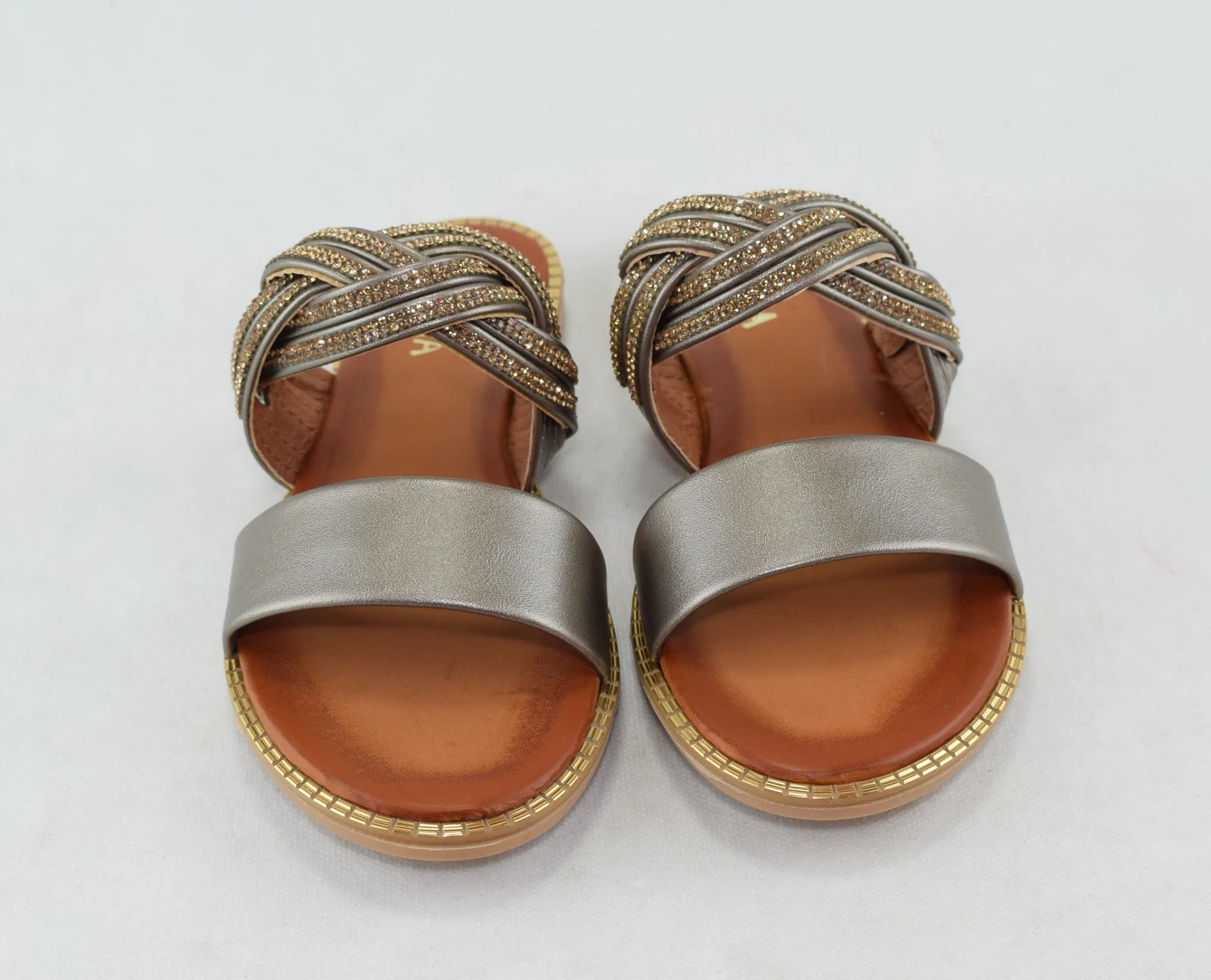 336-Sandale femme élégante  - gris argenté