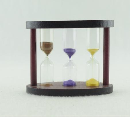 730 - sablier Marron 1/2/3 min-  Créatif pour décoration - Marron