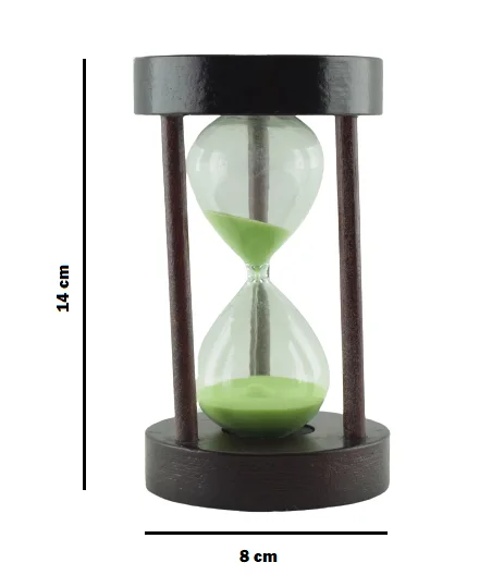 765 - Sablier rond en verre 10 minutes - Vert, décoratif et polyvalent - Vert