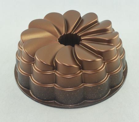 938 - Moule à gâteau, cake rond en granit-Marron