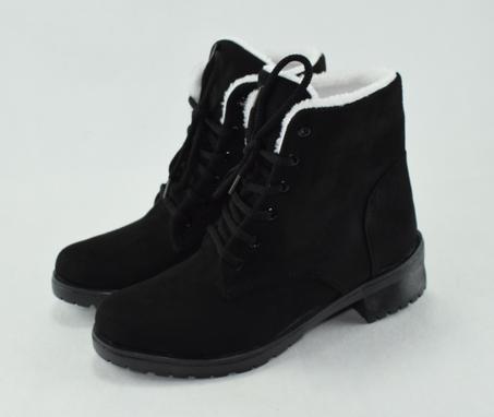 159 - Bottes pour femme en Daim tendance hiver 2023-2024 - Noir