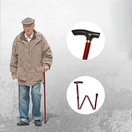 854R - Canne de Marche pliante ultra légère - Rouge