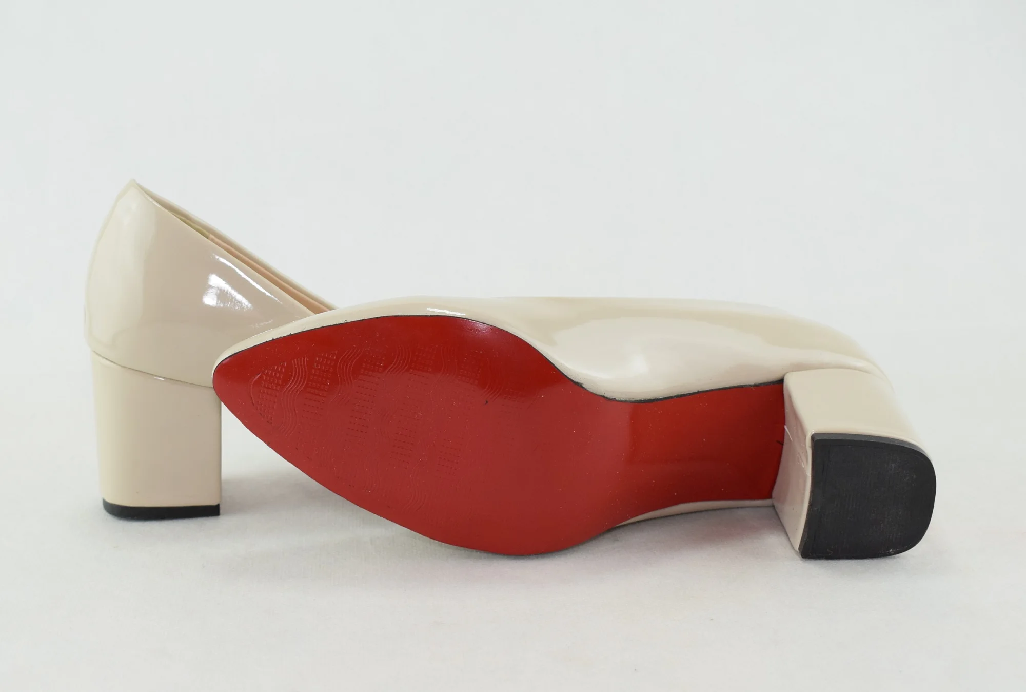 339 - Escarpins chaussures femme à talon haut avec sac - Beige