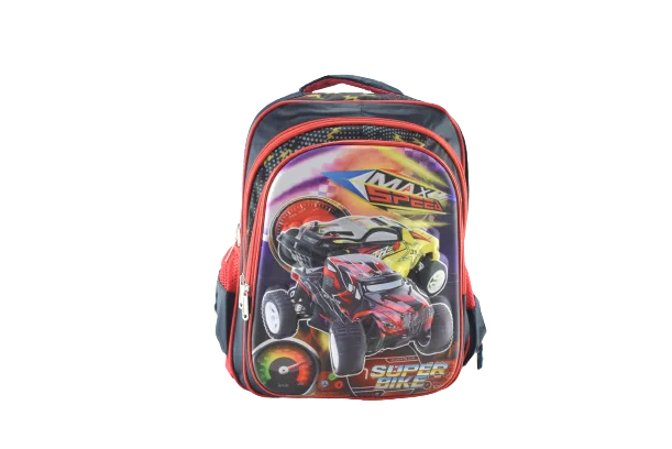 838 - Cartable scolaire à roulette 3 pièces Super Bike