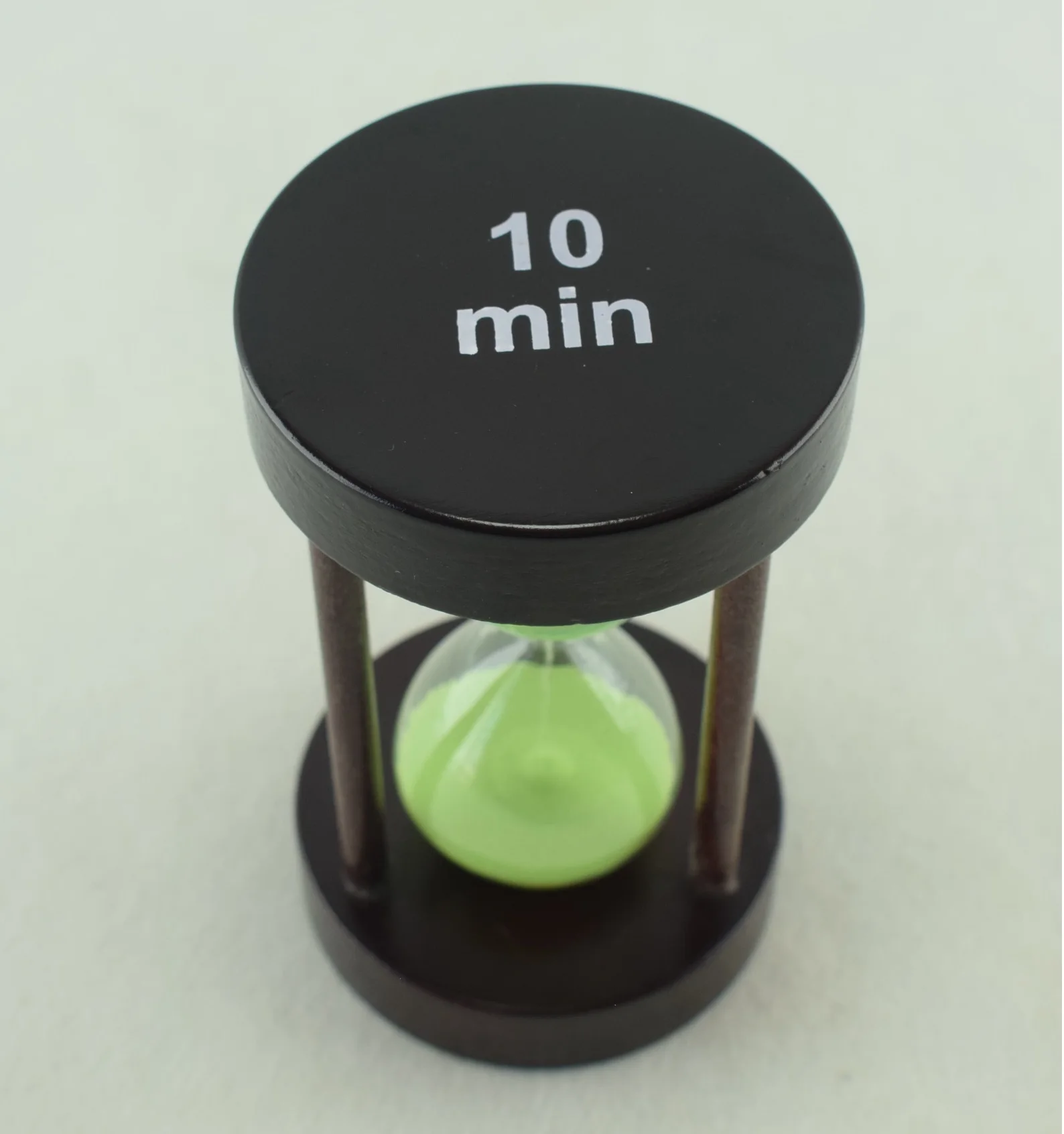 765 - Sablier rond en verre 10 minutes - Vert, décoratif et polyvalent - Vert