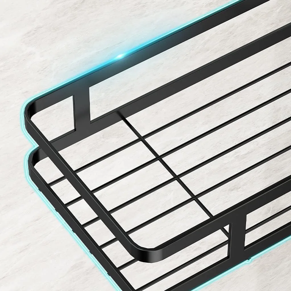 Étagère d'angle Double couche en acier inoxydable, 6 pièces, organisateur mural sans perçage pour salle de bain, coin cuisine et rangement de salle de bain