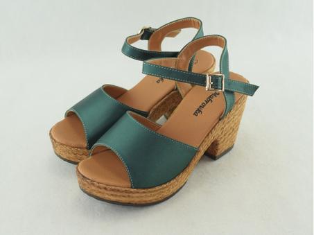 739-sandales femme a talon haut et plateforme Vert