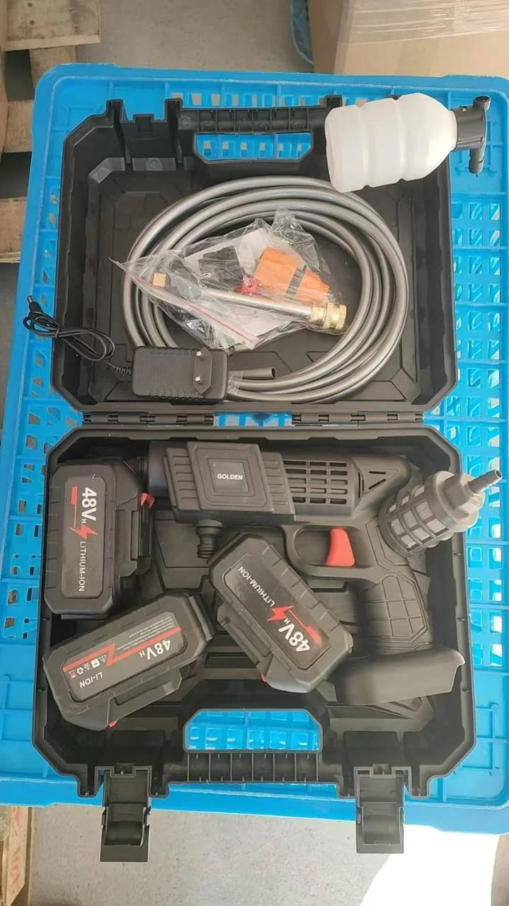 Pistolet à eau haute pression sans fil, levier, pulvérisateur, lavage de voiture, machine à laver à eau sous pression,3 batteries 21V, 50 bars