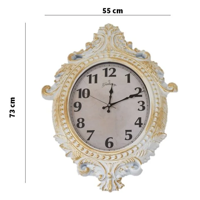 263 - horloge murale grande taille pour décoration salon, style classique - Blanc