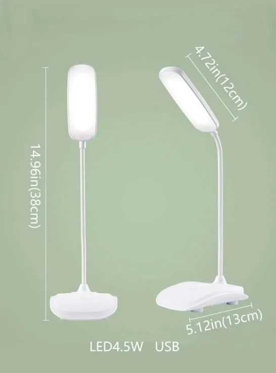 641-Lampe de bureau LED protection des yeux, pour table de chevet, flexible.