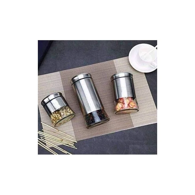 382 - 3 Bouteilles de stockage de Sucre, Café & thé, Boîte de rangement de cuisine - H4082