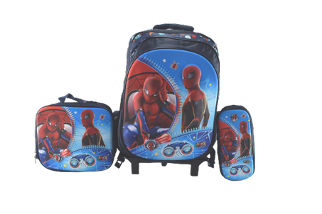 864 - Cartable scolaire à roulette 3 pièces SPIDER-MAN