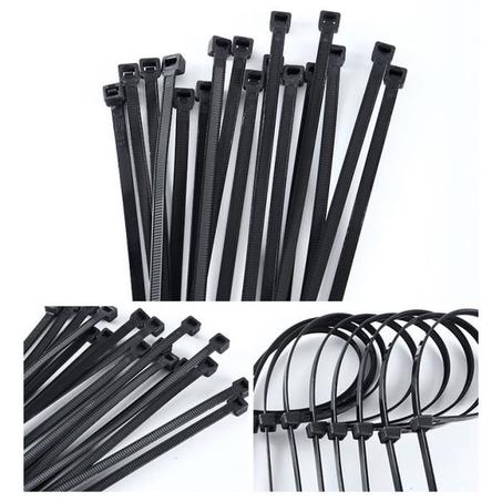 100 Pcs colliers de serrage autobloquants en plastique-Noir - Noir