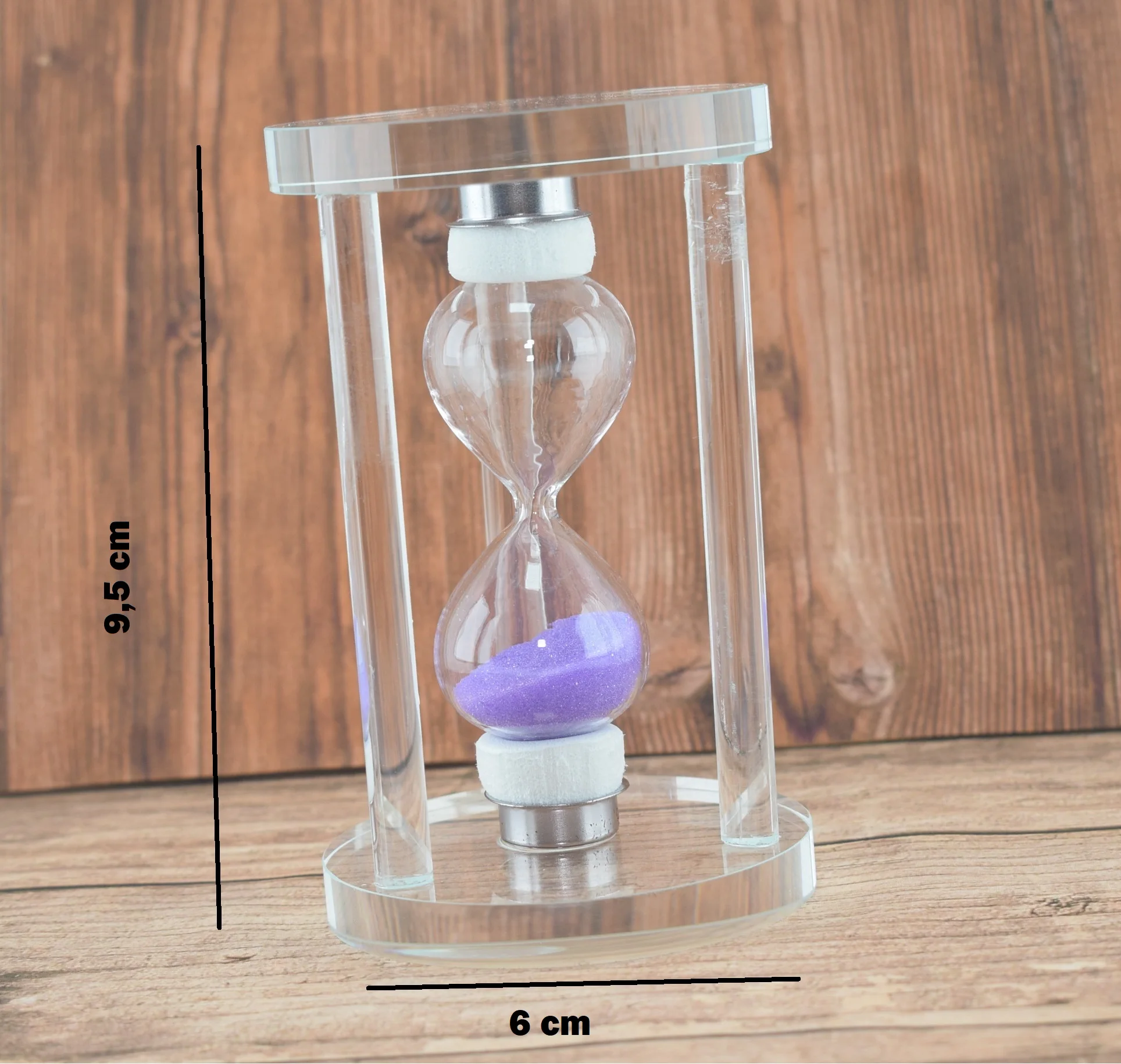 774V - Sablier en verre 7 secondes, décoratif et pratique - Violet - Violet
