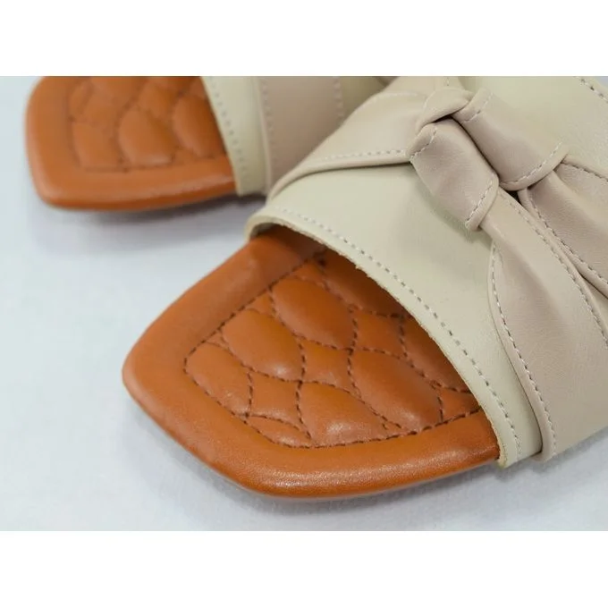 Sandale femme élégante beige / marron