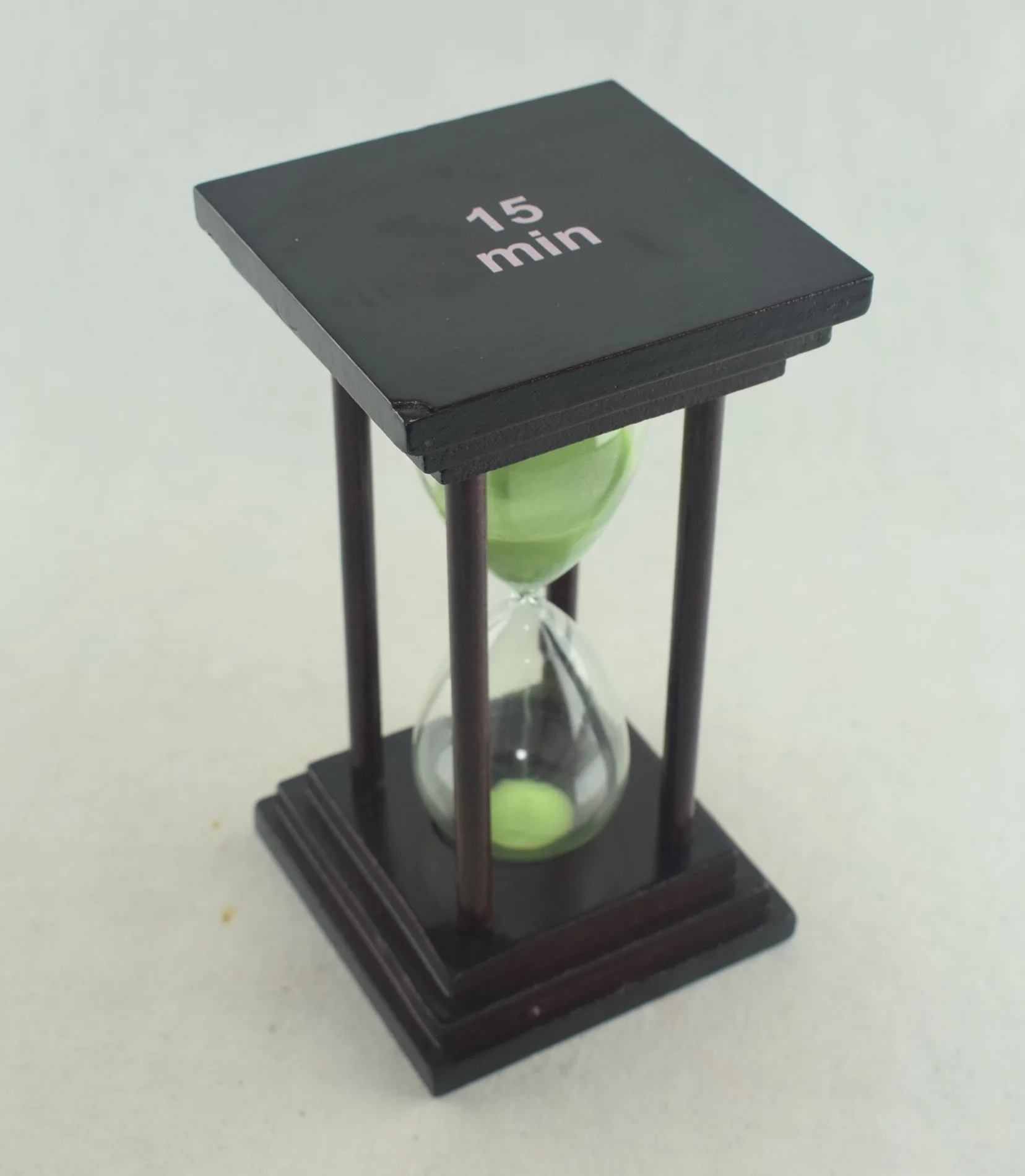 413V - Sablier en Verre Horloge De Sable 15 Minutes - Sablier Créatif pour décoration - Vert