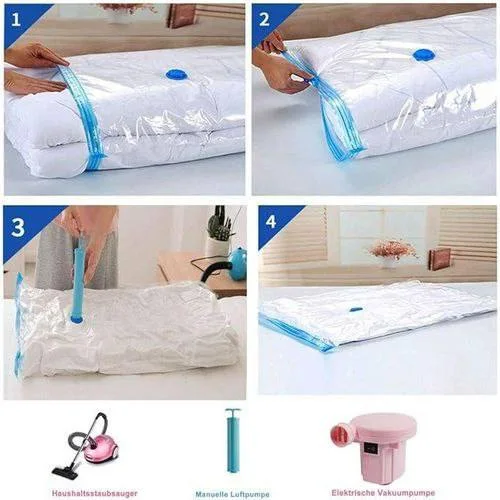 Lot de 5 Sac de Rangement sous vide pour Voyage avec Pompe