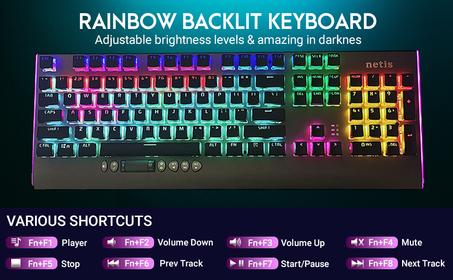 600 - Clavier de jeu mécanique filaire arc-en-ciel rétroéclairé Cherry MX Red Switchs - K3101FA
