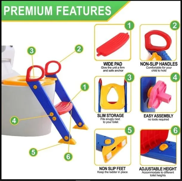 Chaise toilette pliable pliant siège de toilette + escalier, Pot bébé enfant coussin toilette
