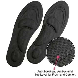 504NR - Semelles intérieures de Massage 4D pour hommes et femmes 35-41 - Noir - Noir