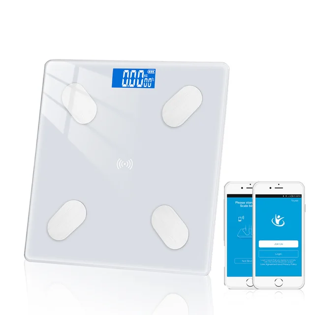 431B - Balance Pese Personne Impédancemètre Bluetooth Connectee - blanc