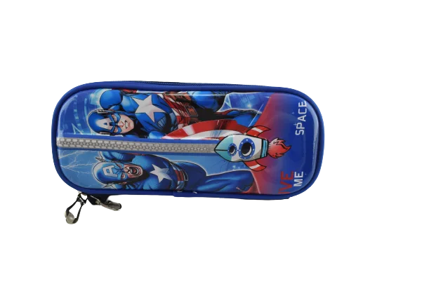 859 - Cartable scolaire à roulette 3 pièces CAPTAIN AMERICA
