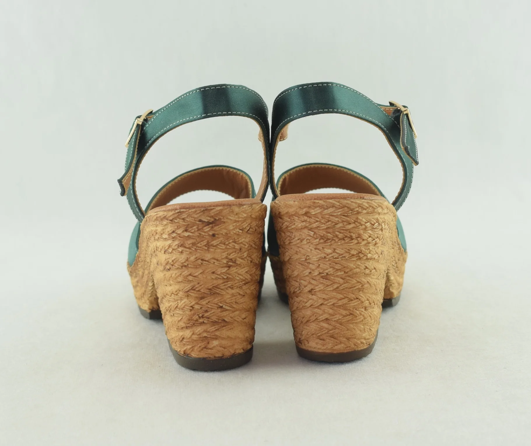 739-sandales femme a talon haut et plateforme Vert