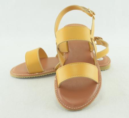 821-Sandales plates et légères pour femme tendance 2024- Jaune moutarde