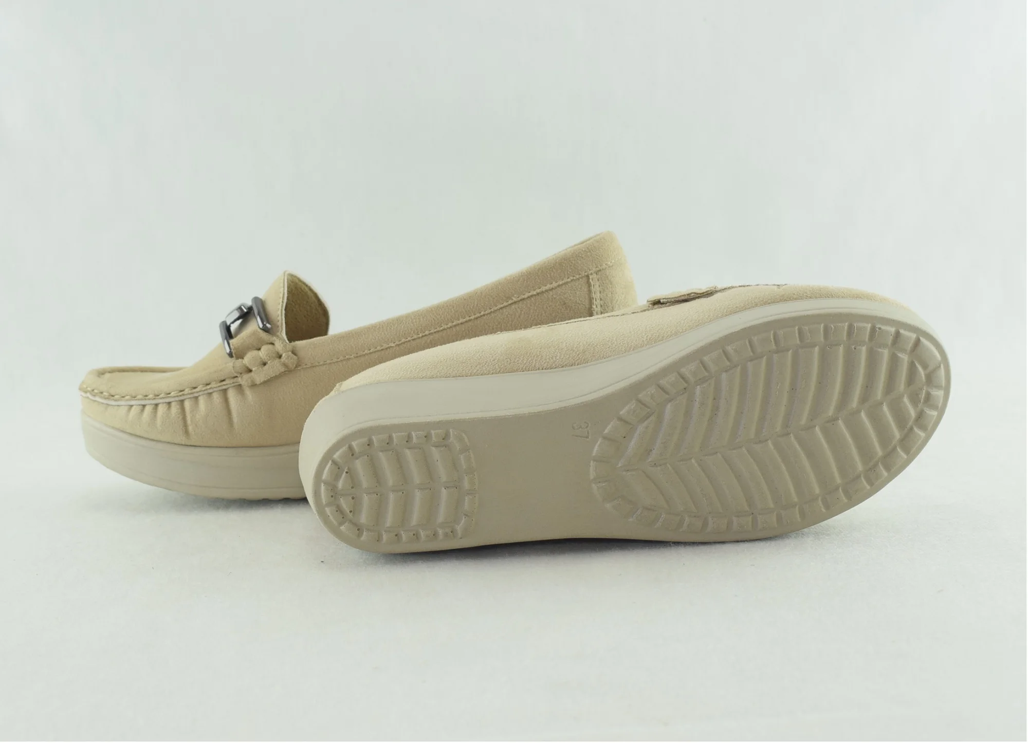 738 - Mocassins en daim pour femme tendance 2023 - Beige